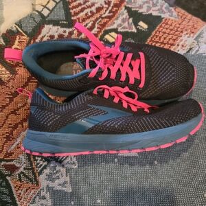 Brooks Revel Athletic Shoes in Black, Blue & Hot Pink